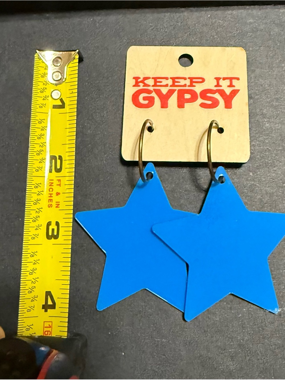 Blue Star Hoop Earrings